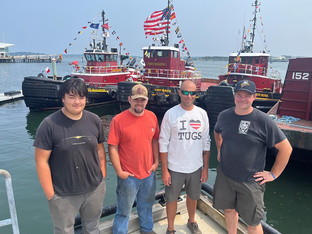 The crew of the Nancy McAllister after completing the rescue of a burning trawler.