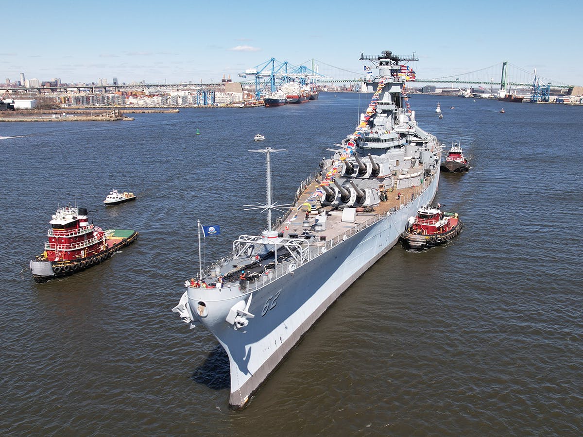 McAllister tugs towing the USS New Jersey